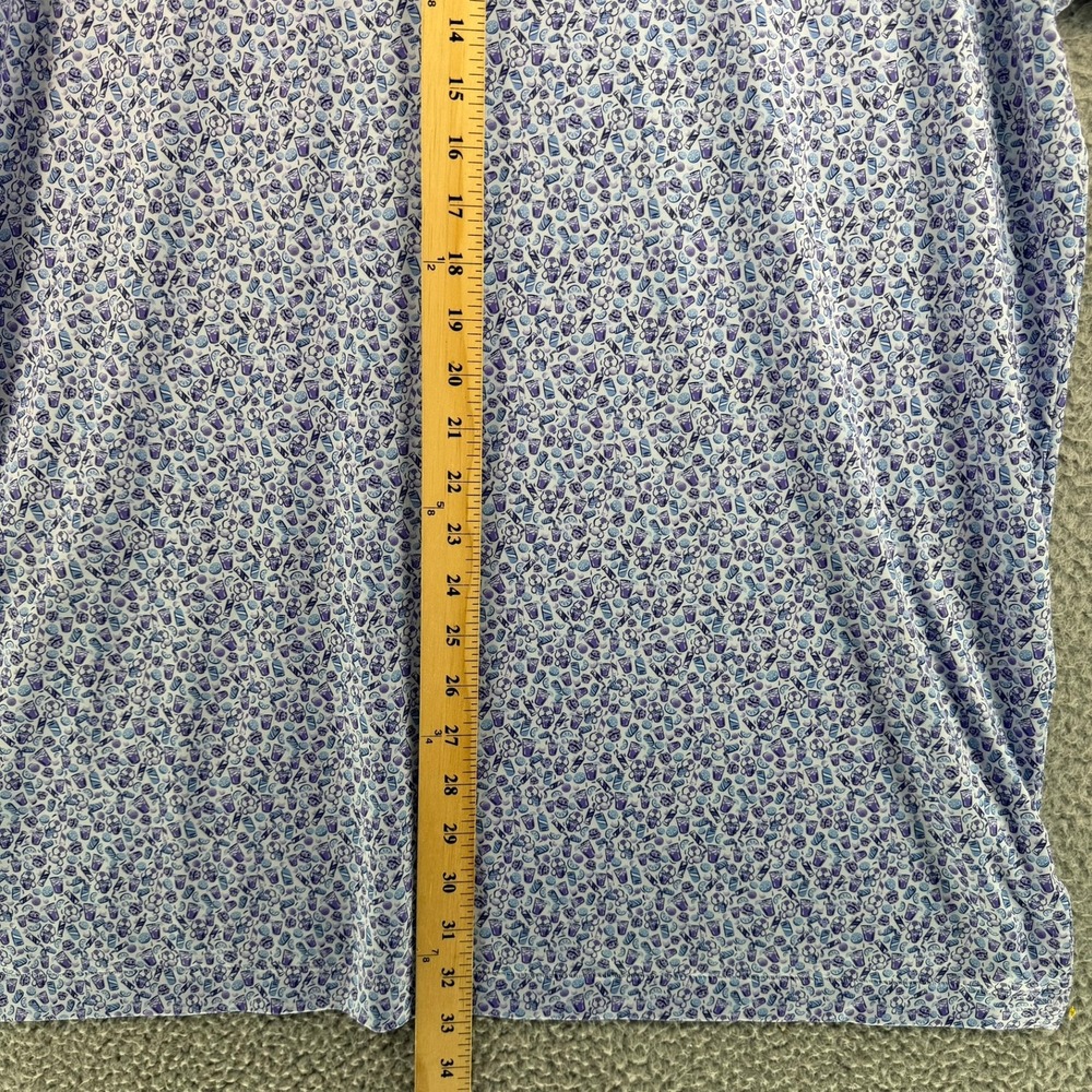 Peter Millar Summer Comfort Mens XL Purple Cocktail Bear Print Golf Polo Shirt - Picture 14 of 15